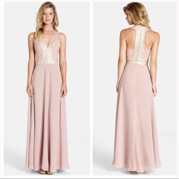 open lace back dress Kahlani Gown  Dress the Population
